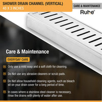 Vertical 304-Grade Shower Drain Channel (3 Inches)