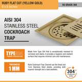 Ruby Square Flat Cut Floor Drain