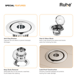 Round Full Moon Floor Drain with Cockroach Trap (5 Inches)