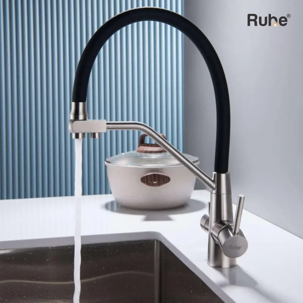 Wind Table Mount Sink Mixer Faucet with RO Water Supply- by Ruhe