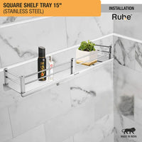 Square Stainless Steel Shelf – Chrome