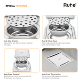 Diamond Square Flat Cut Floor Drain