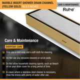 Marble-Insert Shower Drain Channel (3 Inches)