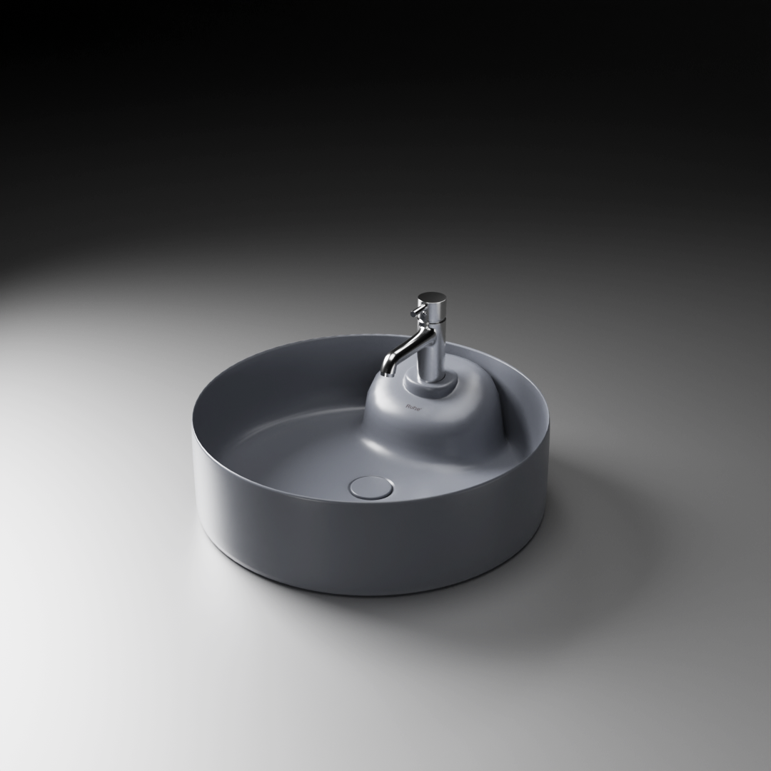 Echo Table Top Wash Basin (Matte Grey) - by Ruhe