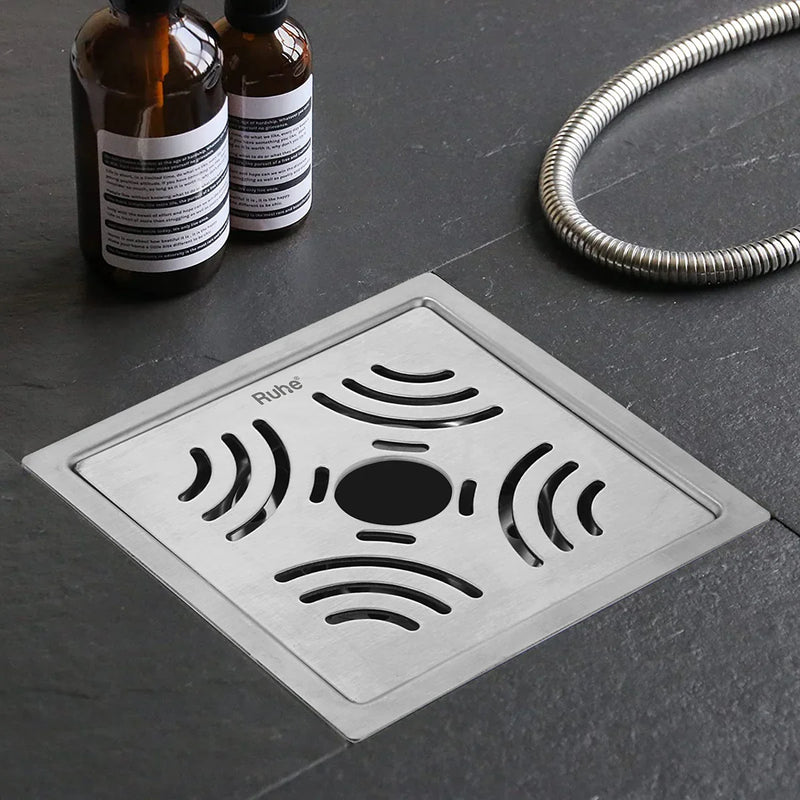 Venus Square Premium Floor Drain (6 x 6 Inches) with Hole - by Ruhe