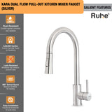 Kara Dual Flow Pull-out Kitchen Mixer Faucet (Silver)