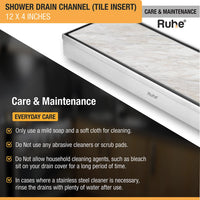 Tile-Insert 304-Grade Shower Drain Channel (4 Inches)