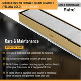 Marble-Insert Shower Drain Channel (3 Inches)