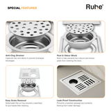 Ruby Square Flat Cut Floor Drain