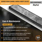 Marble-Insert Shower Drain Channel 5 inches