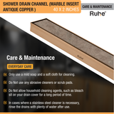 Marble-Insert Shower Drain Channel (2 Inches)