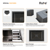 Handmade Single Bowl Kitchen Sink Black (24 x 18 x 10 Inches) (Special Features)