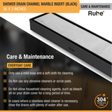 Marble Insert Shower Drain Channel (36 x 3 Inches) Black PVD Coated - by Ruhe®