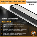 Marble-Insert Shower Drain Channel (3 Inches)