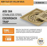 Ruby Square Flat Cut Floor Drain