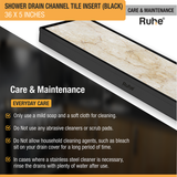 Tile Insert Shower Drain Channel (36 x 5 Inches) Black PVD Coated - by Ruhe®