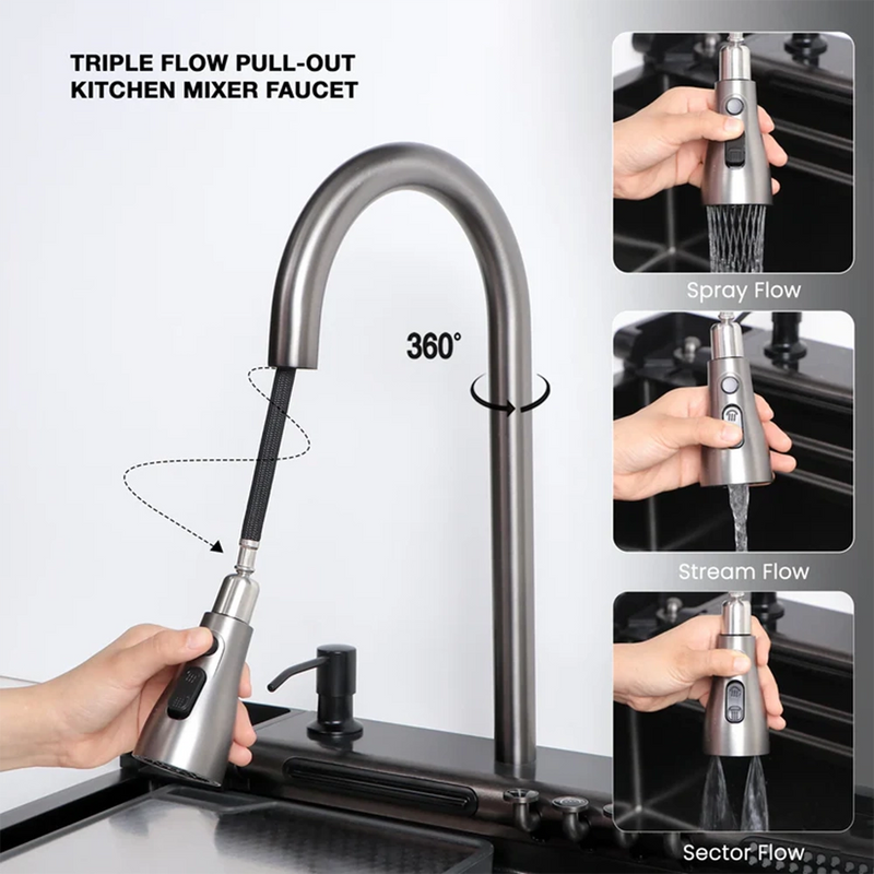 Opera Smart Kitchen Sink (30 x 18 x 9 Inches)