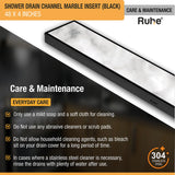 Marble-Insert Shower Drain Channel (4 Inches)
