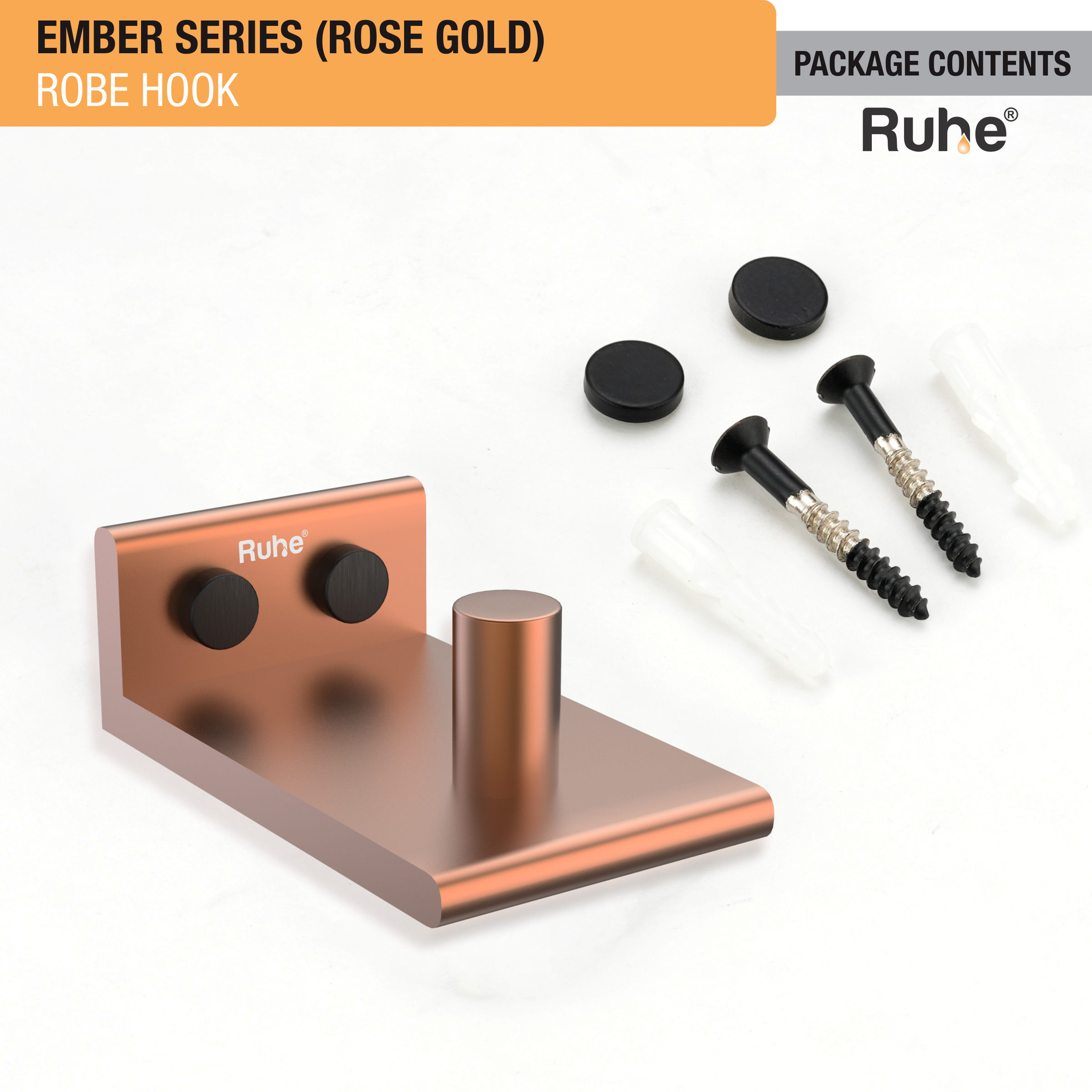 Ember Rose Gold Robe Hook (Space Aluminium) package content