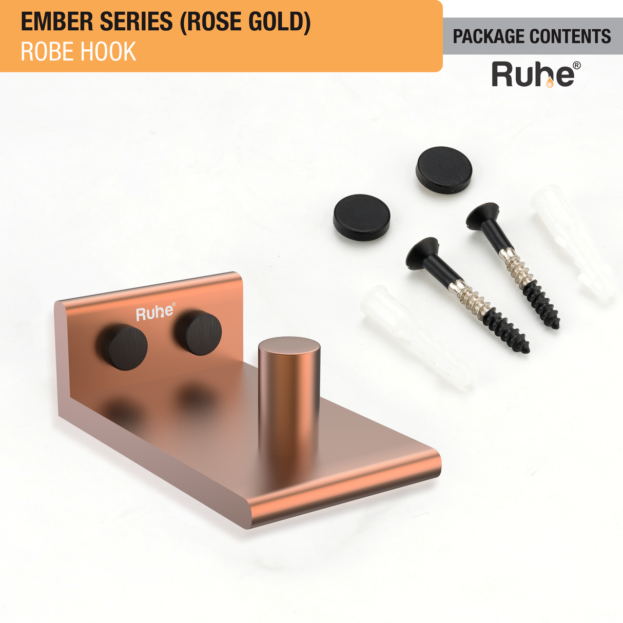 Ember Rose Gold Robe Hook (Space Aluminium) - by Ruhe®