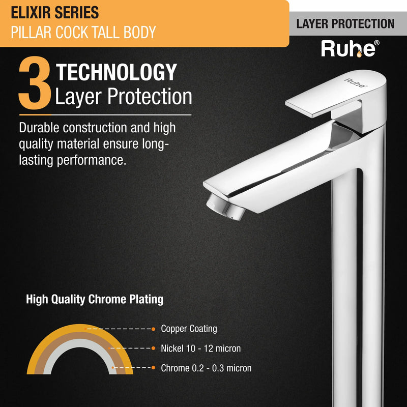 Elixir Tall Body Wash Basin Pillar Tap