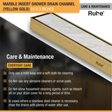 Marble-Insert Shower Drain Channel (3 Inches)