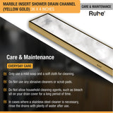 Marble-Insert Shower Drain Channel (4 Inches)