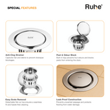 Round Full Moon Floor Drain with Cockroach Trap (5 Inches)