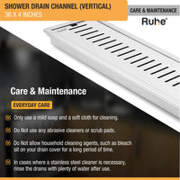 Vertical 304-Grade Shower Drain Channel (4 Inches)