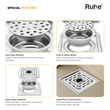 Sapphire Square Flat Cut Floor Drain