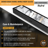 Marble-Insert Shower Drain Channel (3 Inches)