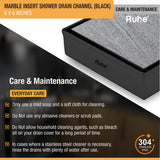 Marble-Insert Shower Drain Channel (6 x 6 Inches)