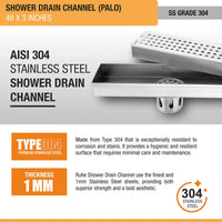 Palo 304-Grade Shower Drain Channel (3 Inches)