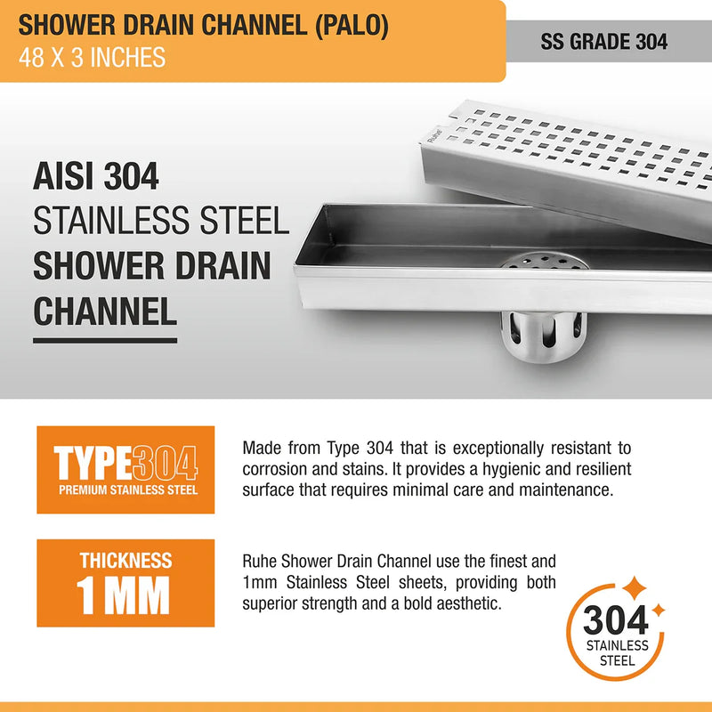Palo Shower Drain Channel (3 Inches)