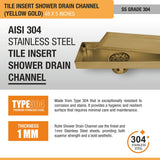 Tile-Insert Shower Drain Channel (5 Inches)