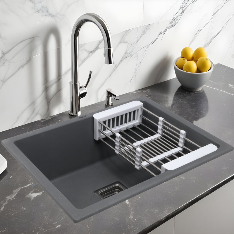 Quartz Single Bowl Kitchen Sink (21 x 18 x 9 Inches)