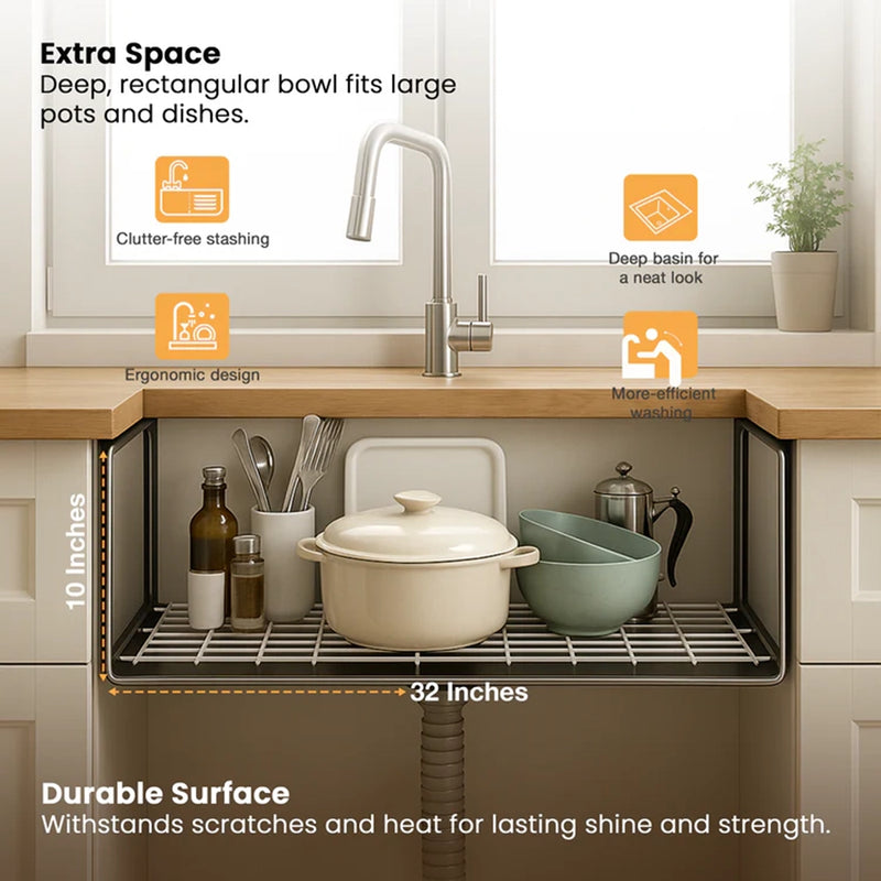 Handmade Single Bowl Kitchen Sink (32 x 18 x 10 Inches)