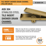 Tile-Insert Shower Drain Channel (3 Inches)
