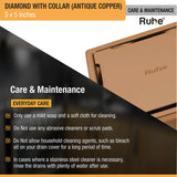 Diamond Square Flat Cut Floor Drain