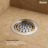 Round 304-Grade Floor Drain with Lock & Cockroach Trap (5.5 Inches) – Mirror Steel