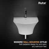 Delphi Half Pedestal Wash Basin (Wall-mount Design)