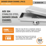 Palo Shower Drain Channel (4 Inches)