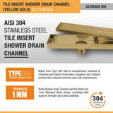 Tile-Insert Shower Drain Channel (3 Inches)