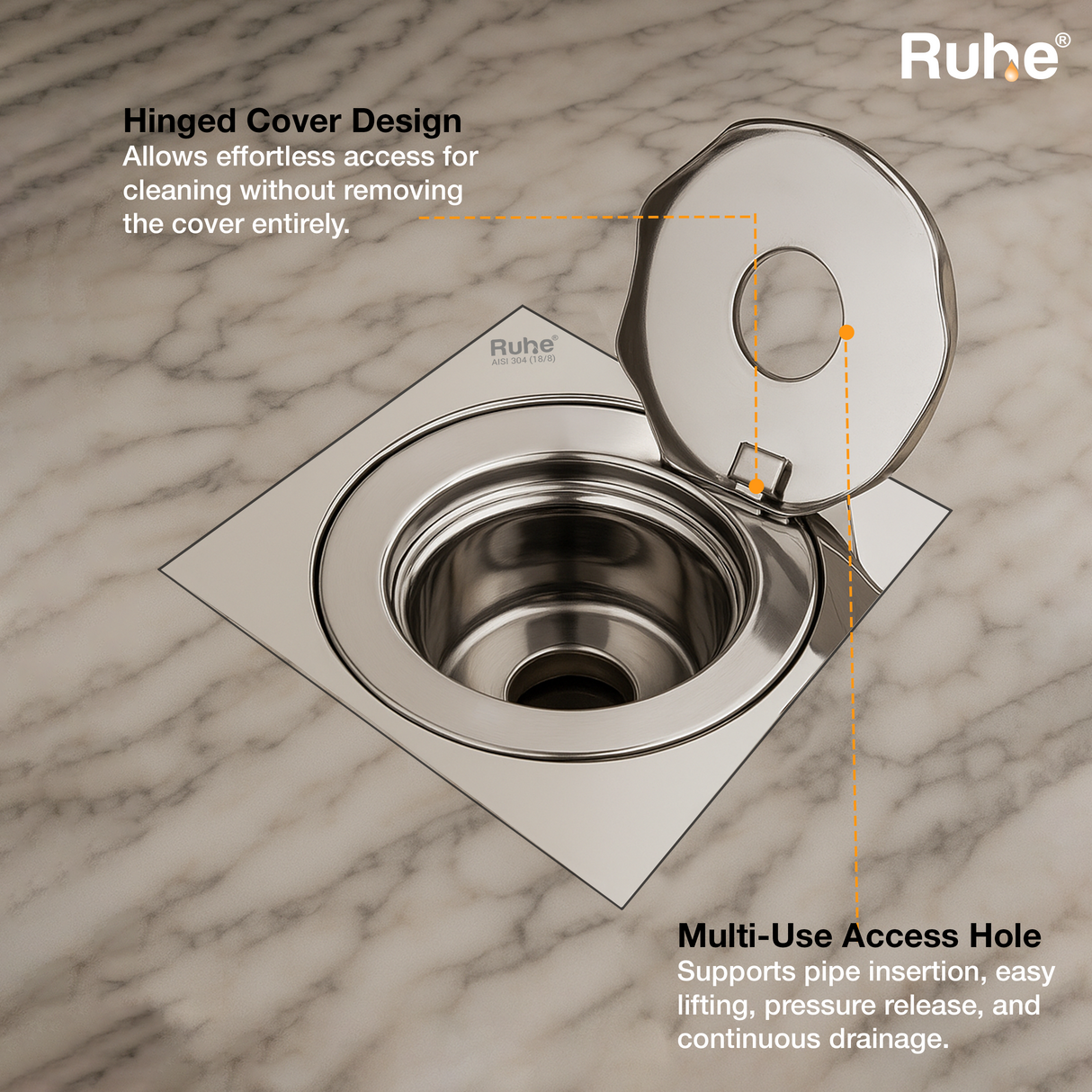 Full Moon Floor Drain with Cockroach Trap