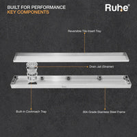 Tile-Insert 304-Grade Shower Drain Channel (4 Inches)