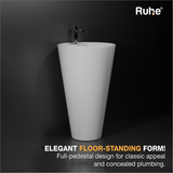 Verona Full Pedestal Wash Basin (Clutter free look)