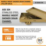 Marble-Insert Shower Drain Channel 5 inches