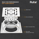 Sapphire Square Flat Cut Floor Drain