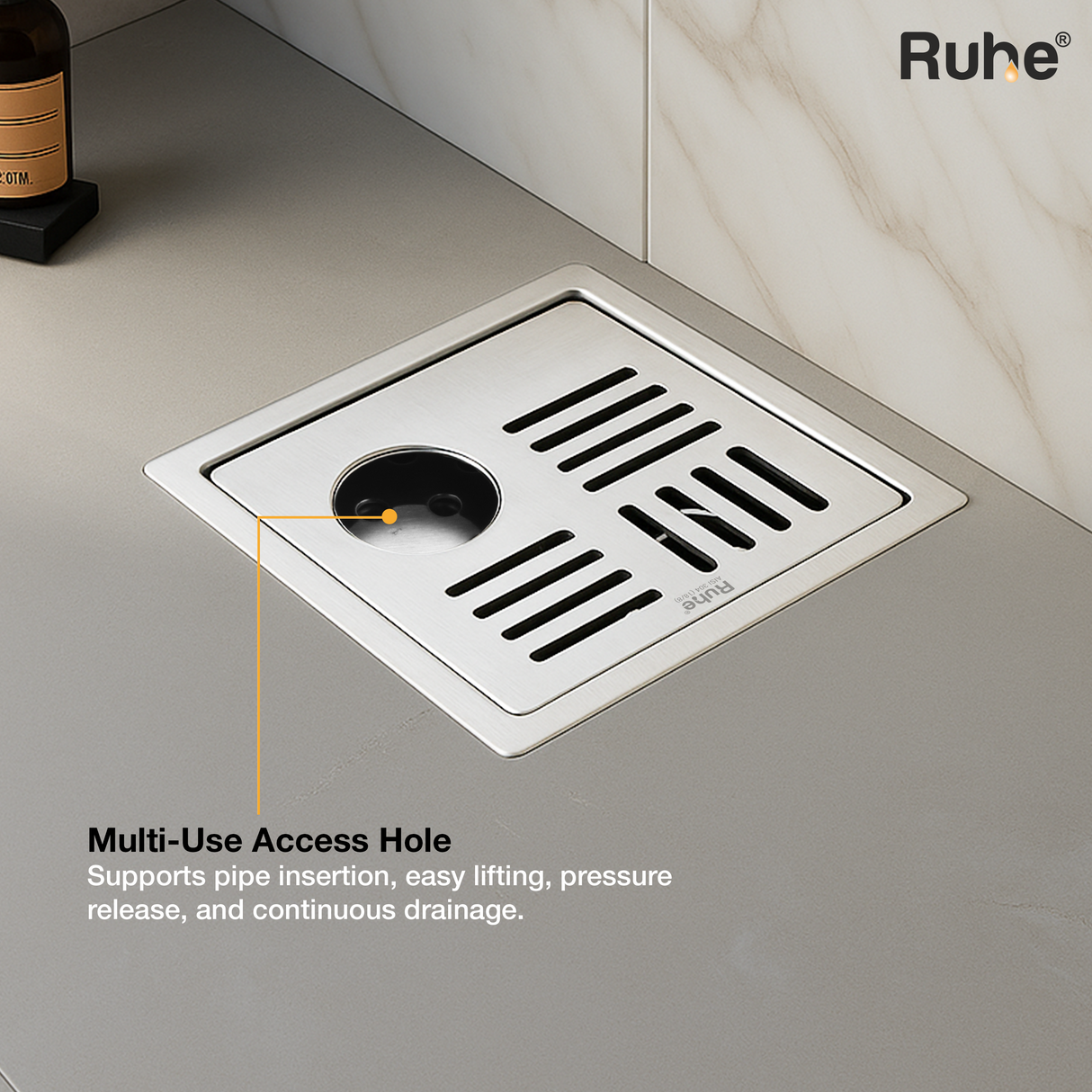 Ruby Square Flat Cut Floor Drain