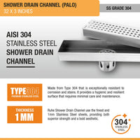 Palo 304-Grade Shower Drain Channel (3 Inches)